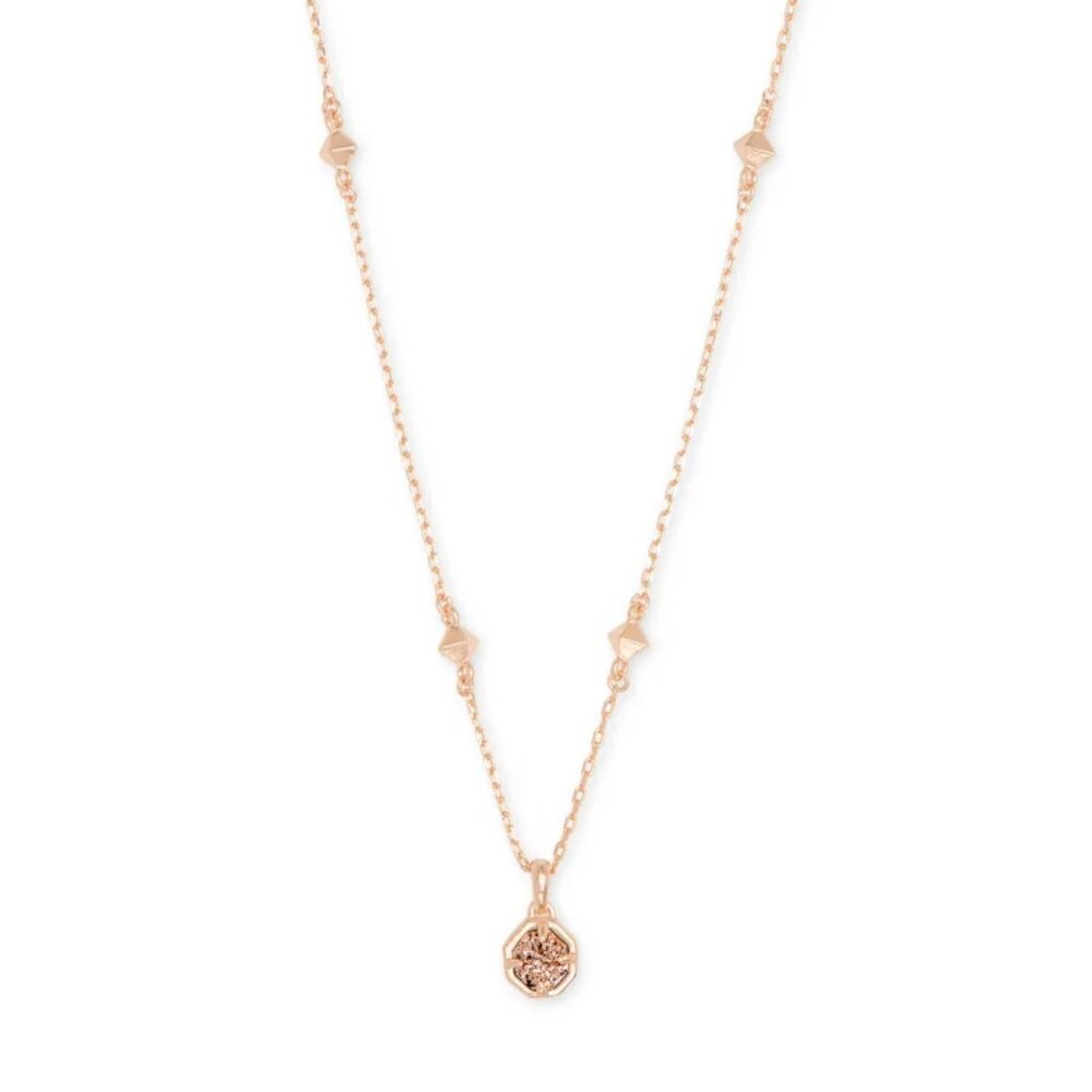 Nola Rose Gold Pendant Necklace in Rose Gold Drusy